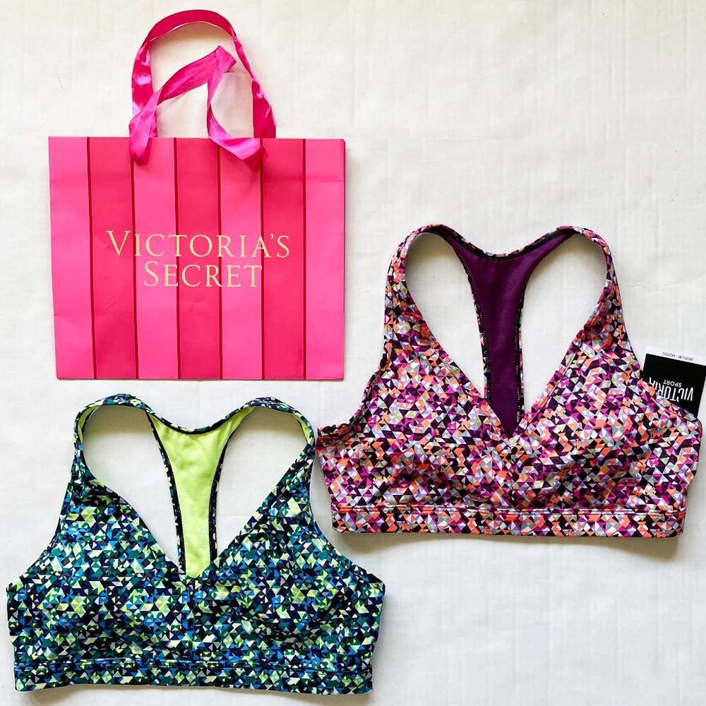 😍 VICTORIA'S SECRET SPORTS BRA RACER BACK RMBL CUP NWT | BUNDLE OF 2 SIZE M 😘